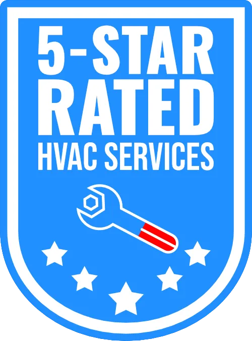 5 star rated hvac services badge