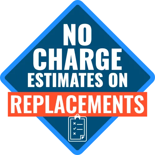 free estimates on replacements badge