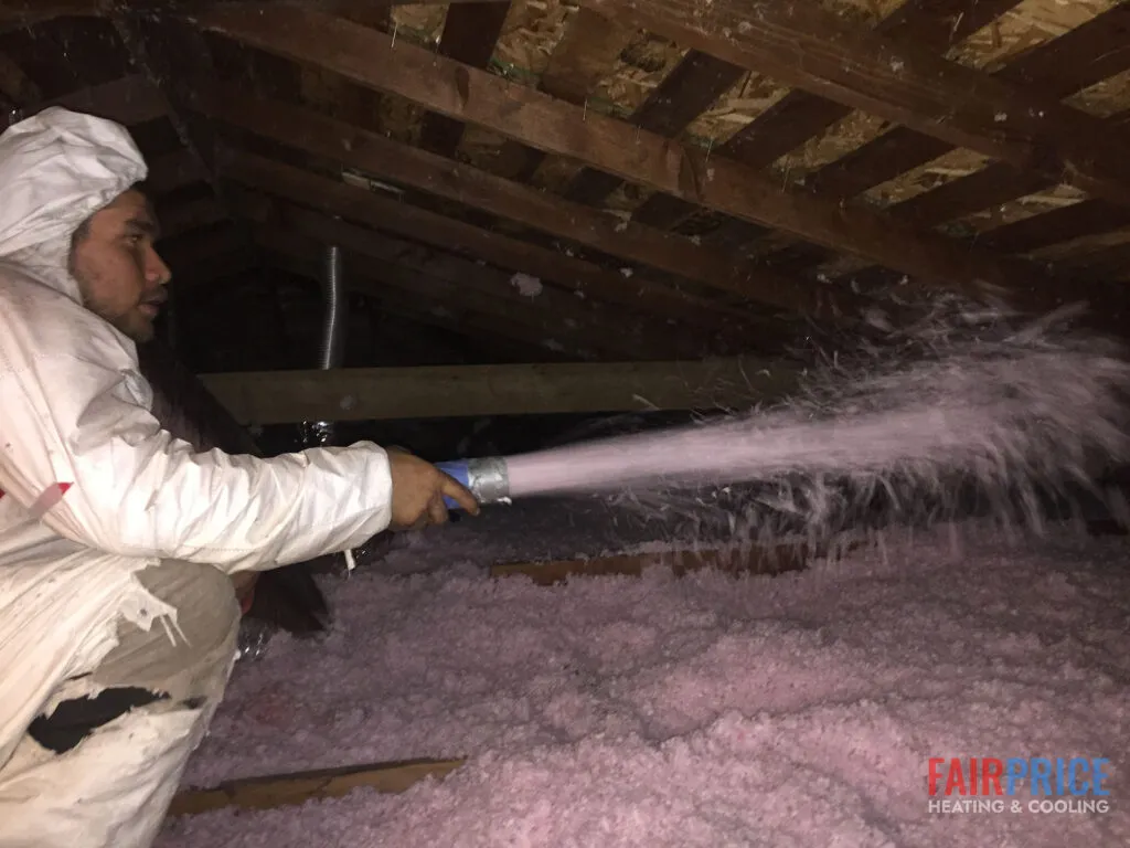 Attic insulation installation