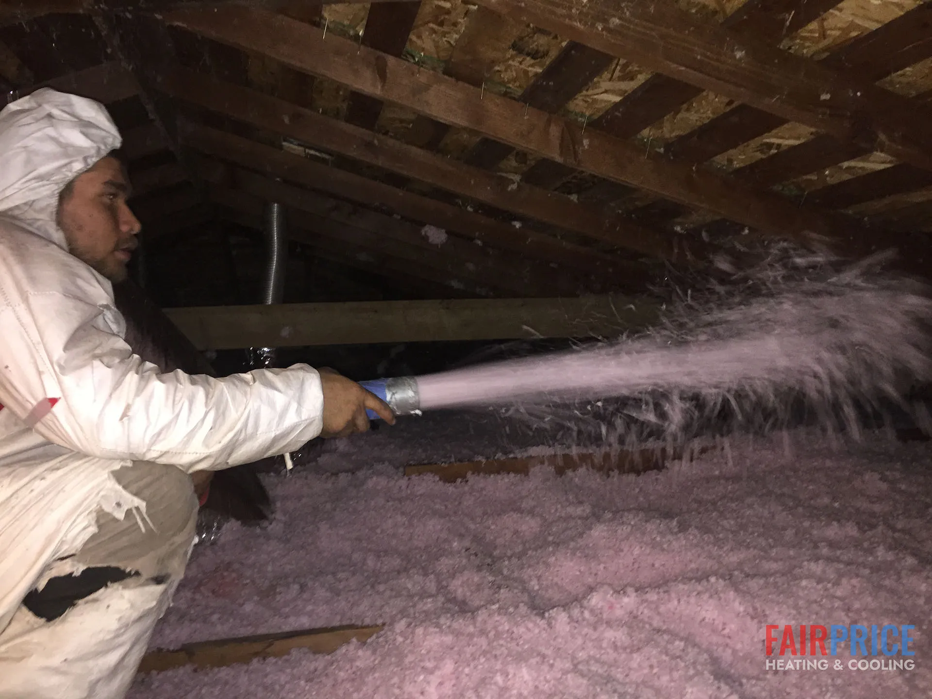 Attic insulation installation